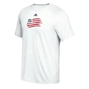 New England Revolution MLS Adidas Men's White "Phrase Hat" Climalite T-Shirt - Picture 1 of 2