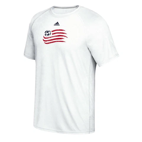 New England Revolution MLS Adidas Men's White "Phrase Hat" Climalite T-Shirt Cover