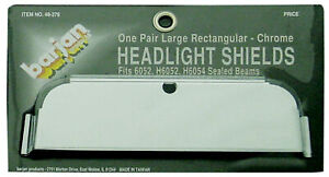Barjan 48379 Barjan Pair Of Large Rectangular Chrome Headlight Shields For 6052,