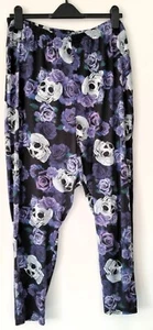 Yours Purple Skull and Roses Stretchy Leggings size 24 - Picture 1 of 5