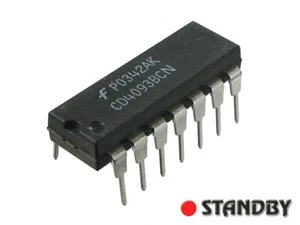 4pcs 4093 DIP14, CD4093BCN FAIRCHILD, Quad 2-Input NAND Schmitt Triggers - Imagen 1 de 1