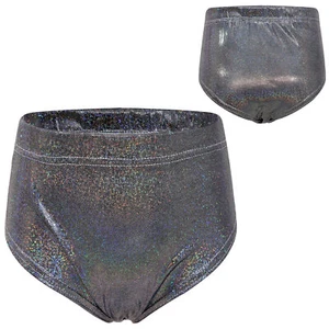 Kids Girls Bottoms Metallic Shorts High Cut Briefs Performance Panties Fitness - Picture 1 of 52