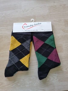 Mens Quality Two Pack Argyle Socks Size 7-11 - Picture 1 of 7