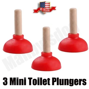 3 pcs Mini Toilet Plungers in Red - US Seller - Fast Shipping Plunger - Picture 1 of 10