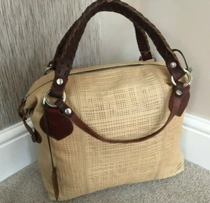 PAURIC SWEENEY PERFORATED LEATHER TOTE BAG RETAIL MADE IN ITALY - Picture 1 of 12