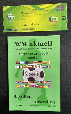 World Cup 2006 Ticket And Program Brazil - Australia, 18.06.2006 IN Munich - Image 1 of 4