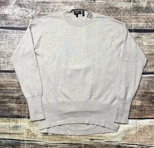 Theory Sweater Women's Size P/S Merino Wool Crew Neck Pullover Ivory - Picture 1 of 9
