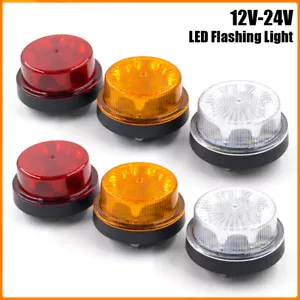 2x 12V 24V LED Warning Flashing Strobe Light Alarm Lamp Truck Tractor Waterproof - Foto 1 di 16