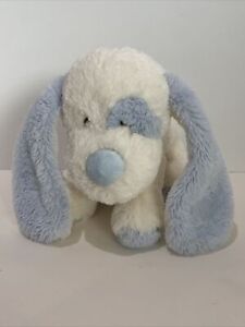 People Pals White Blue Puppy Dog Plush Stuffed Animal Long Ears Safeway Toy 10”