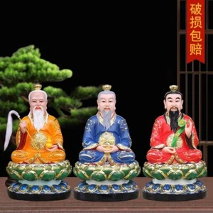 Taoist God Statue Taishang Laojun Moral Yuanshi Lingbao Tianzun resin Statue - Picture 1 of 12