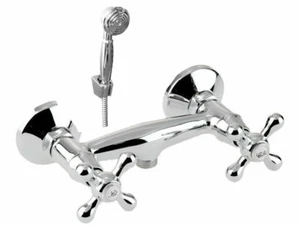 Zweigriffmischer Duschamatur Retro Duscharmatur Kreuzgriffe, Brausearmatur, Bad - Bild 1 von 2