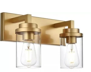 MELUCEE Bathroom Wall Lights Gold Vanity Lighting Fixtures with Clear Glass... - Picture 1 of 3