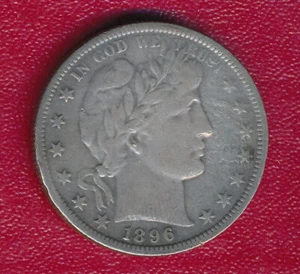 1896-S BARBER SILVER HALF DOLLAR **NICELY LIGHTLY CIRCULATED** SHIPS FREE!! - Picture 1 of 2
