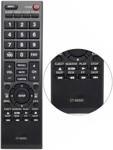 Toshiba TV remote fo 32C100U1/2 32C110U 32DT1 32DT1U 32DT2U1 32E20 32E20U 55S41U - Picture 1 of 4
