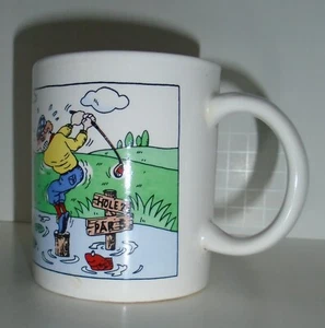 Tazza caffè golf vintage cartone animato multifacciale nello stagno manico D - Foto 1 di 9