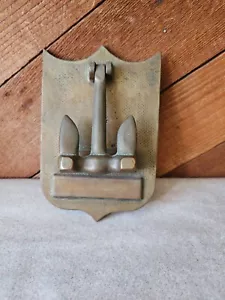 Fermacarte vintage ufficiale marina bronzo ancoraggio porta battente scrivania espositore G3 - Foto 1 di 11