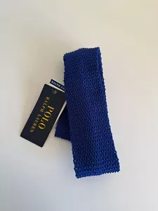 POLO RALPH LAUREN ROYAL BLUE KNIT SILK TIE BNWT MADE IN ITALY - Picture 1 of 4
