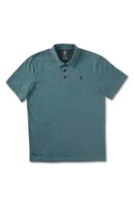 Volcom Big Boy's S Hazard Polo Shirt Button Front Top T-Shirt Blue Green NWT - Picture 1 of 1