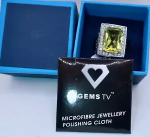 Neu mit Etikett Edelsteine TV GR. Kühner Ring 7,25 Sterlingsilber grünlicher Zitronenquarz - Bild 1 von 10