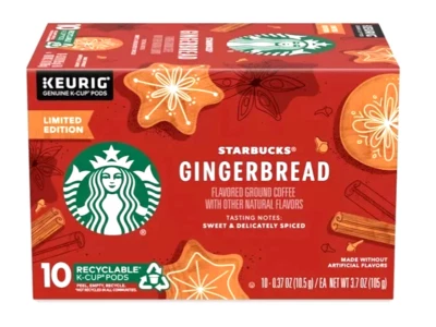 Limit Lot 10 Kcup Starbucks Gingerbread Coffee Pod Brew Roast Cinnamon Christmas