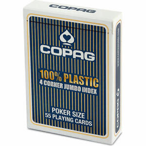 ASS COPAG 100% Plastik Poker Jumbo Index blau.Kartenspiel