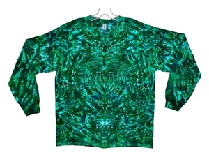 Camisa Tie Dye | Bosque Verde Blotter | Camiseta Manga Larga Hecha a Mano | Pequeña-6X - Imagen 1 de 7