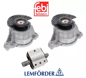 Engine Motor Mount + Transmission Mount 3pc OE Febi Lemforder for Mercedes C250 - Picture 1 of 1