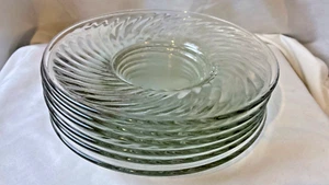 6 Imperial Depression Glass Swirl Twisted Optic 6" Salad Dessert Plates Clear - Picture 1 of 15