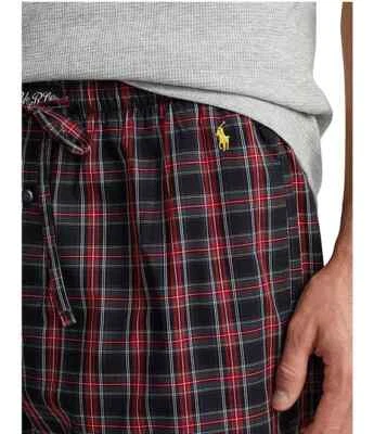 Новый с Ярлыками Polo Ralph Lauren бистро черный/красный клетку сплетенный пижамы/шезлонги брюки S пони - Изображение 1 из 4