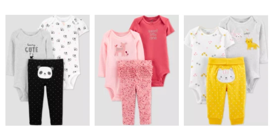 Just One You By Carter's Baby Girls' Panda/Deer/Cat Top & Bottom Sets - Image 1 of 4