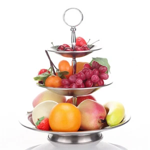 3 Tier Fruit Backet Kitchen Stainless Steel Vegetable Bowl Office Storage Rack - Picture 1 of 5