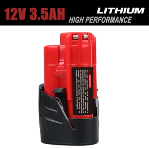 3.5 AH 12V Battery For Milwaukee M12B2 48-11-2402 48-11-2412 48-11-2440 M12B4 - Picture 1 of 9
