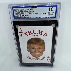 🔥⚠️🚨2023 Mazzi Eroi Vota Donald Trump Carta da Gioco Asso Diamanti ISA 10 - Foto 1 di 2