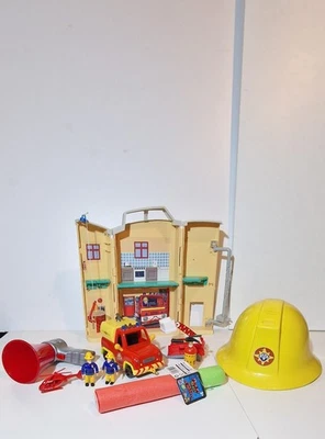 Bombero Sam Estación de Bomberos Juego Figuras Vehículo Casco Accesorios Juguete Paquete🚒 Foto 1 de 4