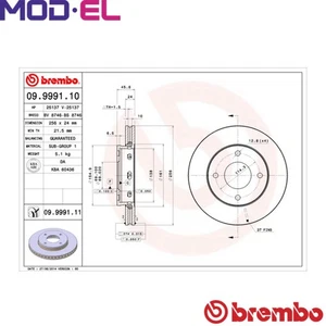 2x BRAKE DISC 09.9991.11 FOR MITSUBISHI COLT/VI/CZC/Convertible SMART 1.3L 4cyl - Picture 1 of 9