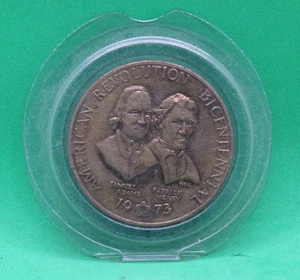 1973 American Revolution Bicentennial - Samuel Adams Patrick Henry Bronze no box - Picture 1 of 2
