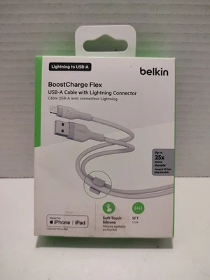 🔥 Belkin 5FT Boost Charge Flex USB-A Cable with Lightning - White (open box) - Image 1 of 3