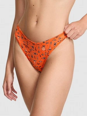 Victoria's Secret PINK - M High-Leg Cotton Thong Panty - Orange Halloween Medium - Image 1 of 3