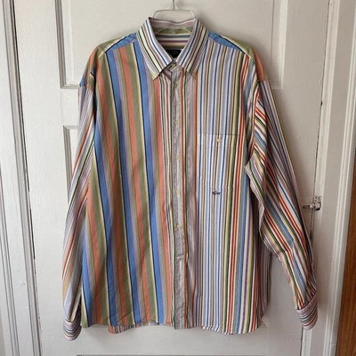 Paul & Shark Yachting Men’s Button Down Collared Shirt Colorful Stripe Print - Image 1 of 4