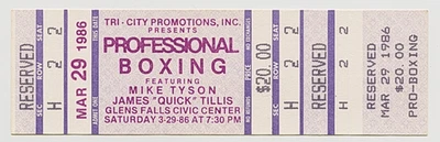 Boleto completo de boxeo in situ Mike Tyson vs James Tillis 1986 pre-campeón Tyson Foto 1 de 2