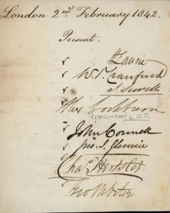 1842 INSURANCE CO.DOCUMENT SIGNED by Lord Mayor of London and Lord Chief Justice - Picture 1 of 2