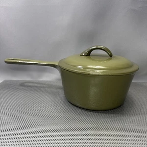 BSR Birmingham Stove & Range Co. padella in ghisa smaltata verde 2 qt vintage - Foto 1 di 5