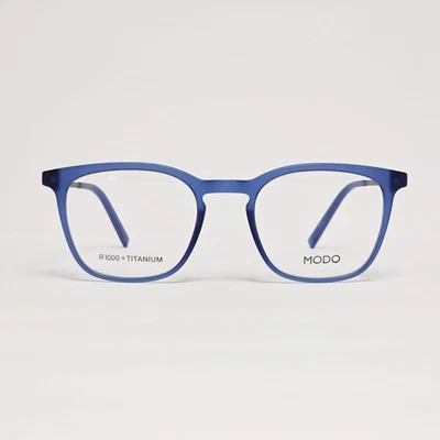 Gafas cuadradas de titanio ultraligeras unisex MODO 7061 en cristal azul mate | 50 mm Foto 1 de 4