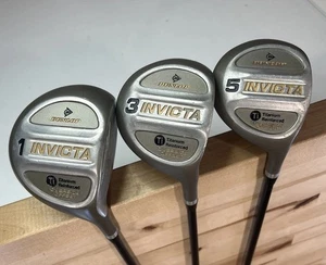 Dunlop Invicta Oversized Offset Wood Set 1,3,5 Titanium Reinforced Regular Flex - Picture 1 of 17