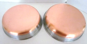 VINTAGE REVERE WARE ** SELTEN ** BACKFORMEN KUPFER PLATTIERT 8" + 9 1/2" EUC SAUBER! - Bild 1 von 6