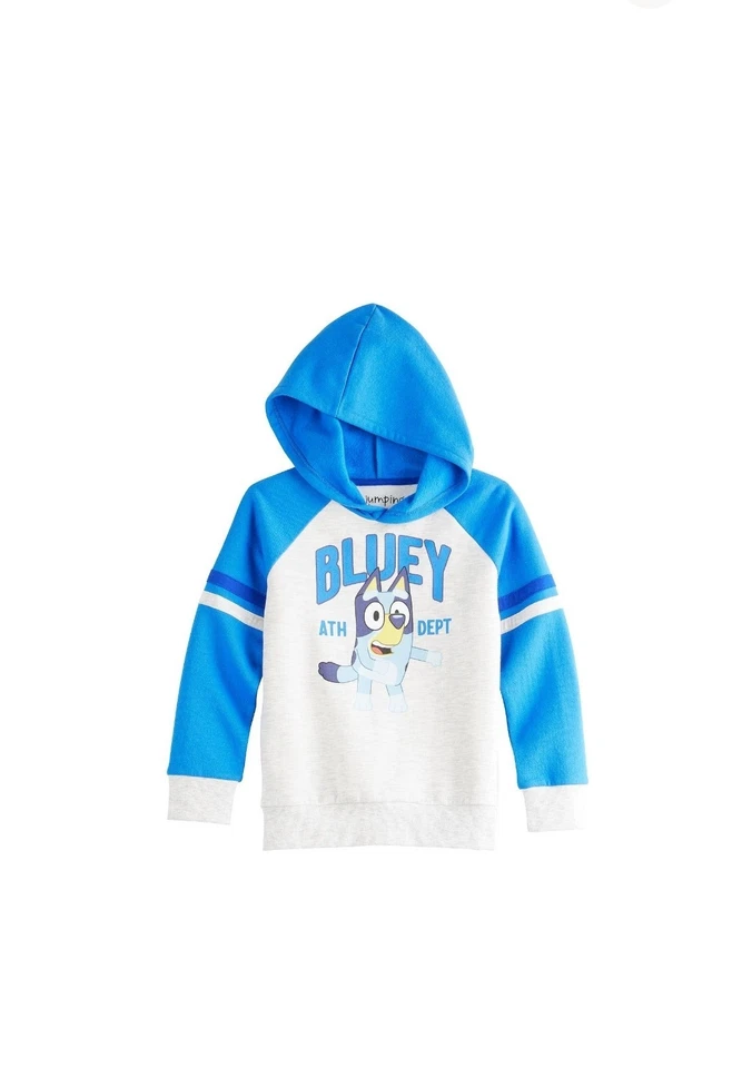 Bluey Boys Size 6 Jumping Beans Fleece Hoodie. Gray & Blue With Graphic Print. - Image 1 of 1