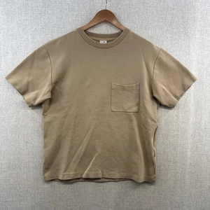 NN07 Nat Pocket Tee Shirt Mens Small Brown Heavy Woven Short Sleeve Stretch - Picture 1 of 15