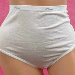 Vintage 90er Hanes Slip Höschen weiß Baumwolle Sissy Schlüpfer Damen 9 2XL - Bild 1 von 2