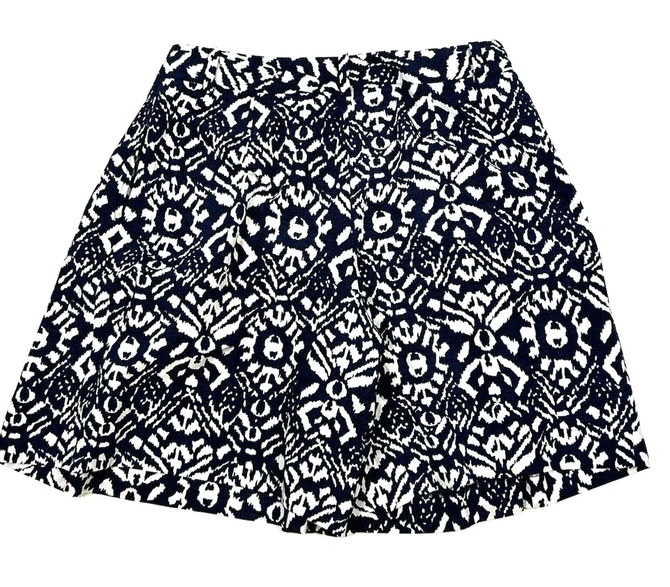 Lauren Ralph LRL Womens 4 Small Pleated Shorts Navy Blue White Print Pockets - Image 1 of 4