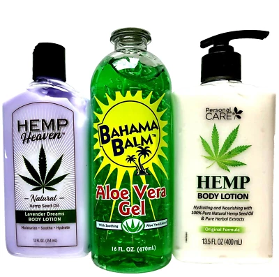 3 After Sun Relief - Hemp Body Lotion, Lavender Scent & Hemp Oil + Aloe Vera Gel - Image 1 of 4